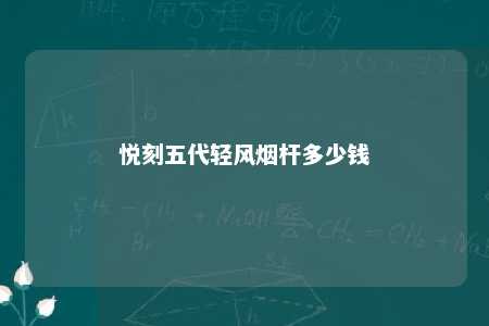 悦刻五代轻风烟杆多少钱